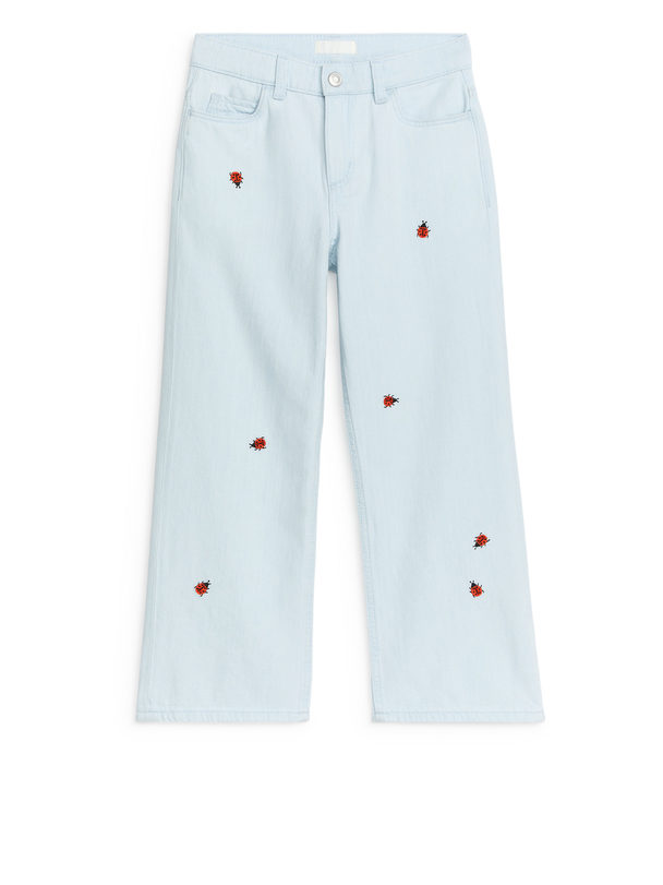 ARKET Embroidered Denim Trousers Blue