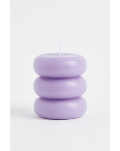 Shaped Pillar Candle Light Purple