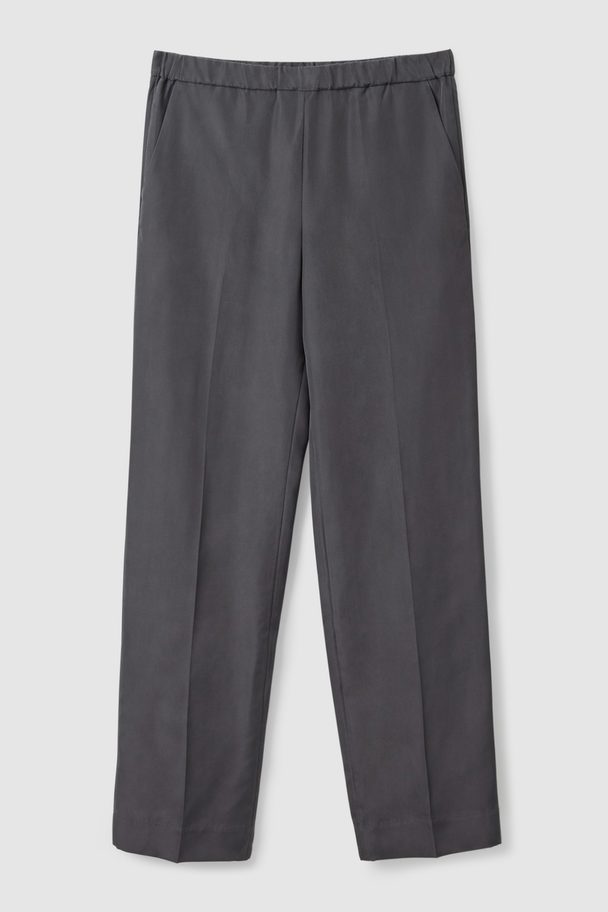 COS Silk Trousers Dark Grey