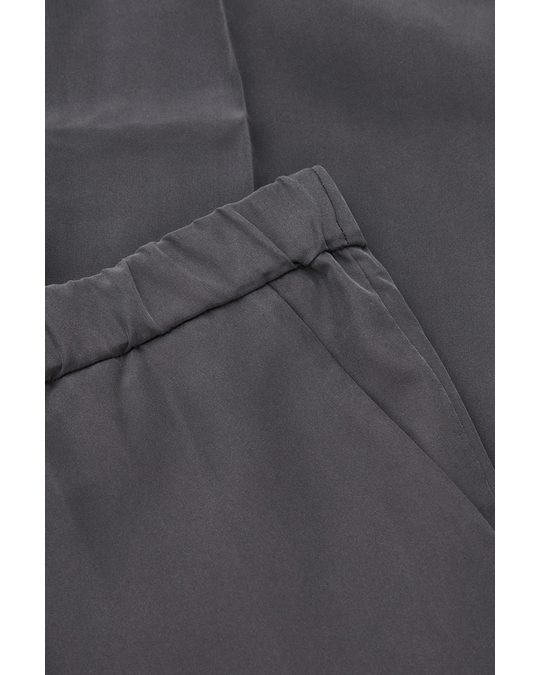 COS Silk Trousers Dark Grey