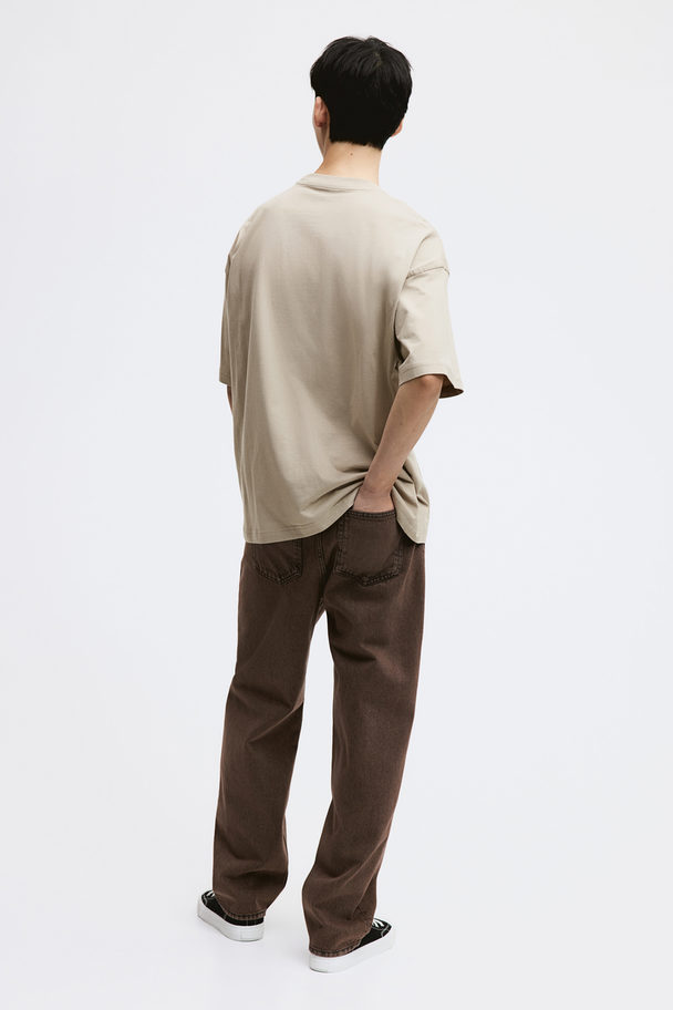 H&M T-Shirt in Oversized Fit Beige