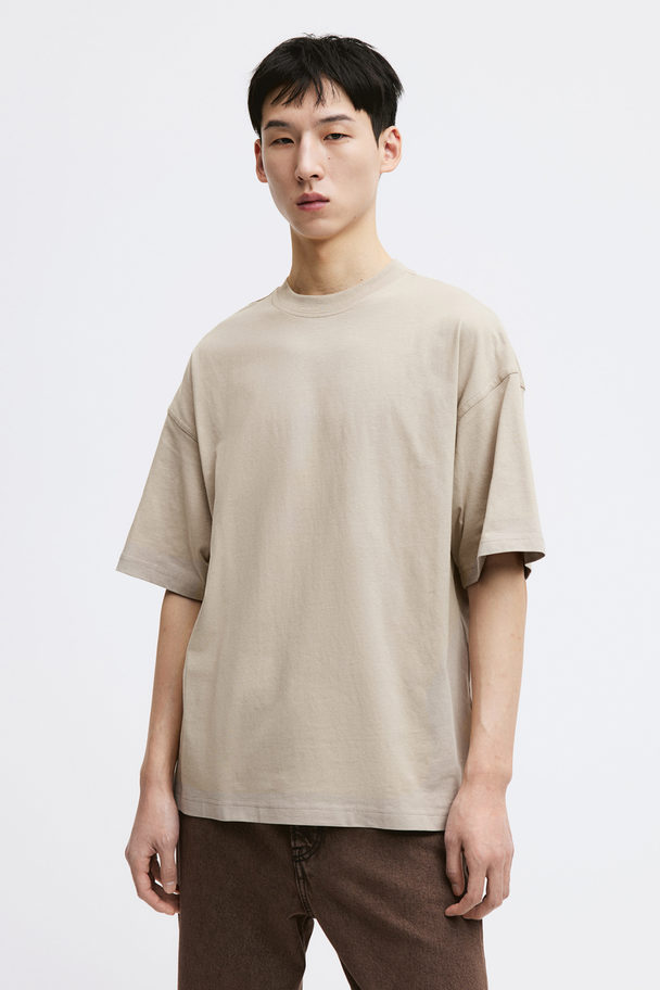 H&M Oversized Fit T-shirt Beige