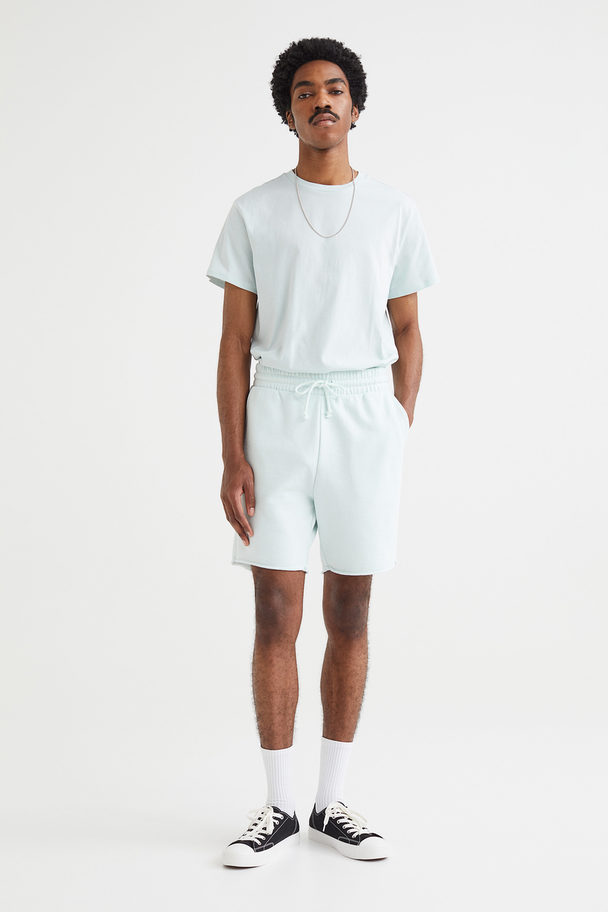 H&M Regular Fit Sweatshirt Shorts Light Turquoise