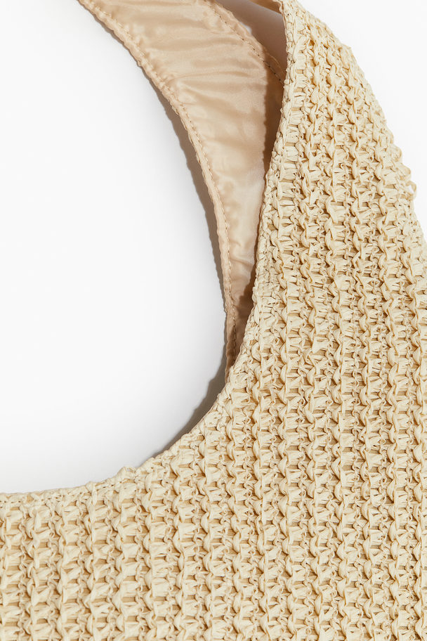 H&M Strooien Schoudertas Beige