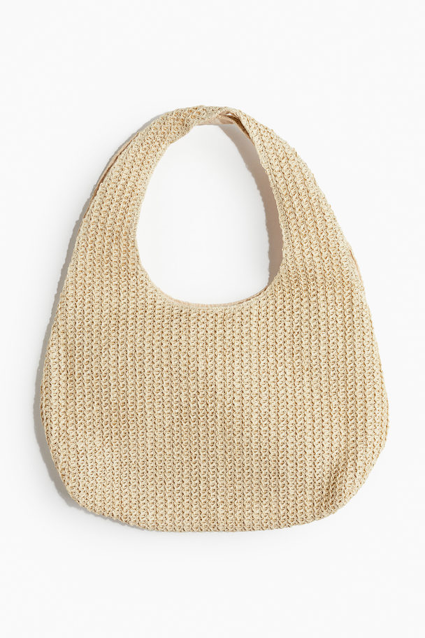 H&M Skuldertaske I Strå Beige