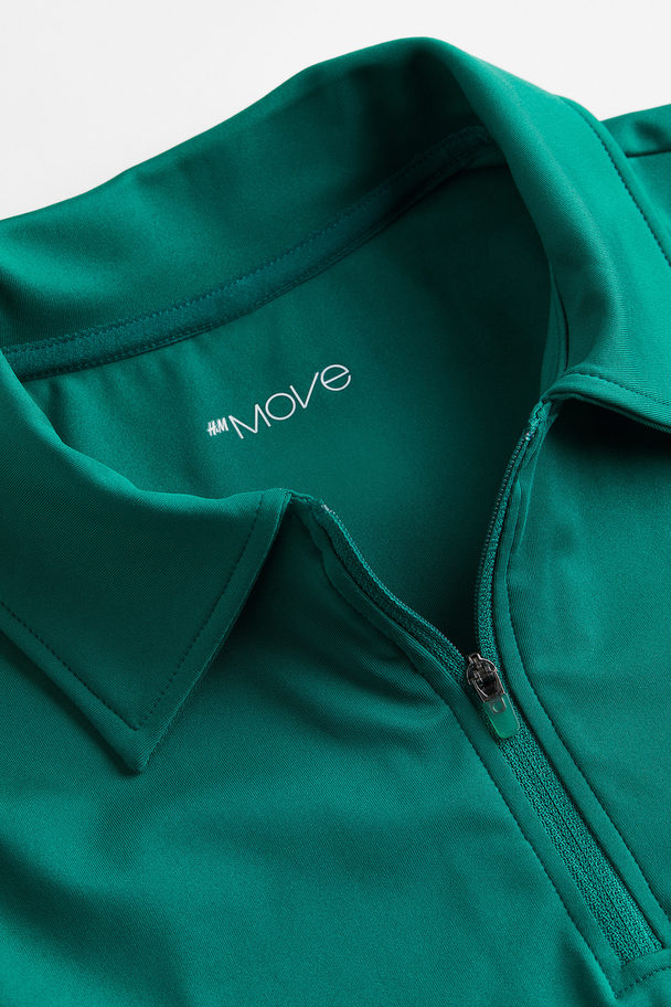 H&M Drymove™ Cropped Tennistrøje Mørkegrøn