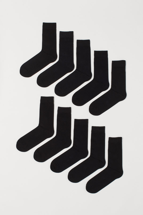 H&M 10 Paar Sokken Zwart