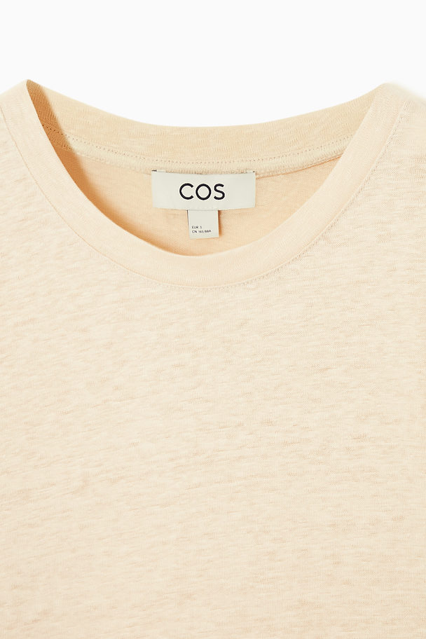COS T-shirt I Linne Ljusbeige