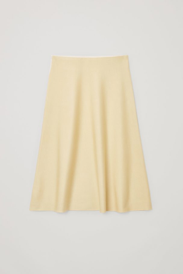 COS Colour-block Merino Skirt Yellow / White