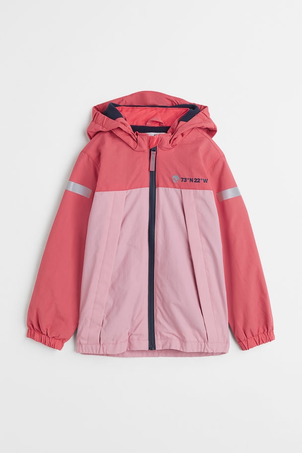 H&M Water-repellent Shell Jacket Brick Red/block-coloured