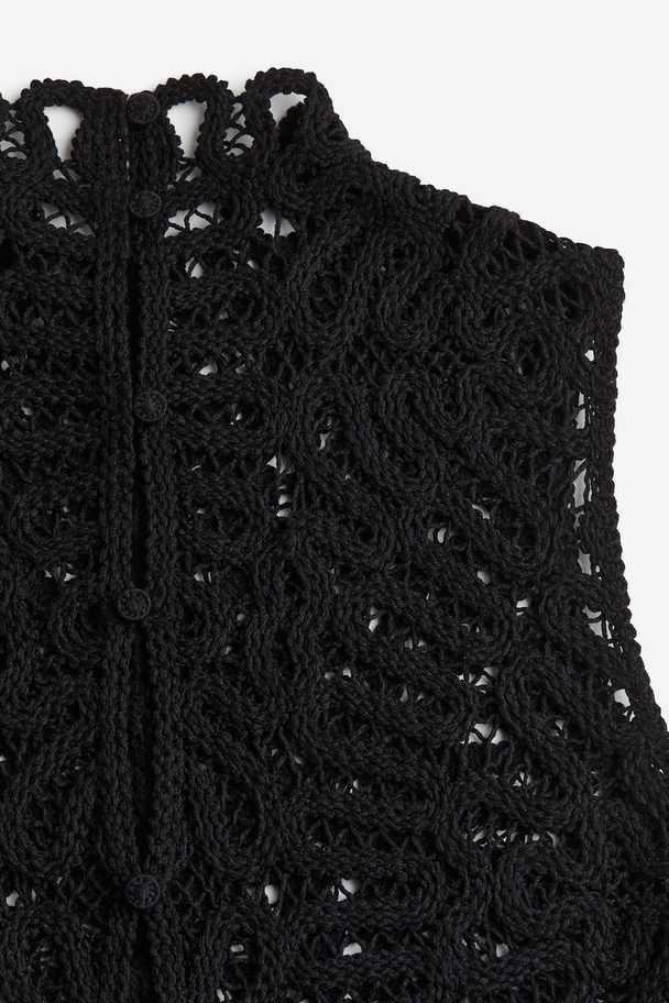 H&M Crochet-look Top Black