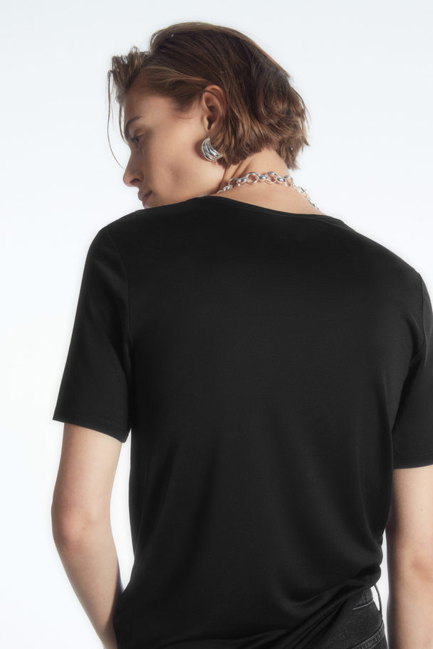 COS Pure Silk T-shirt Black