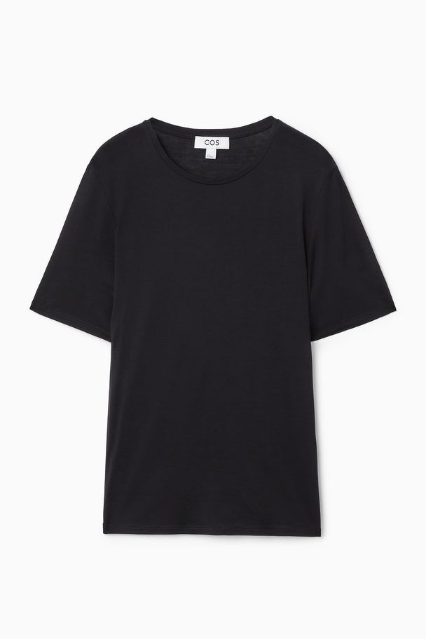 COS Pure Silk T-shirt Black