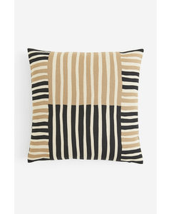 Patterned Cushion Cover Beige/black