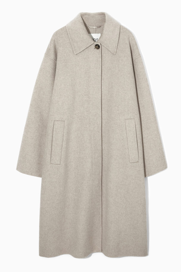 COS Collared Double-faced Wool Coat Light Beige Mélange