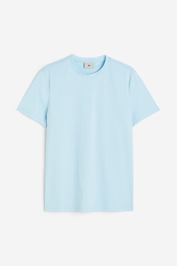 H&M T-shirt Van Pimakatoen - Slim Fit Lichtblauw