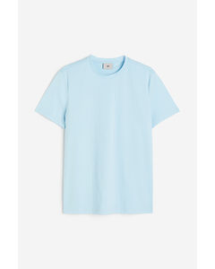 T-shirt Van Pimakatoen - Slim Fit Lichtblauw