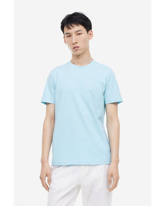 T-Shirt aus Pima-Baumwolle Slim Fit Hellblau