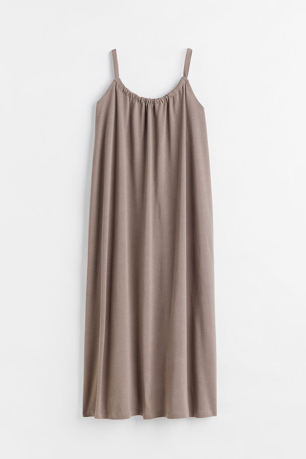H&M Cotton Jersey Dress Dark Greige