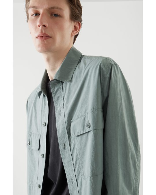 COS Relaxed-fit Overshirt Light Turquoise