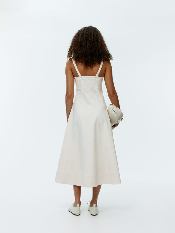 ARKET Scoop Neck Panel Dress White