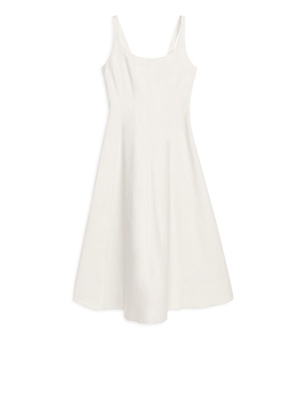 ARKET Scoop Neck Panel Dress White