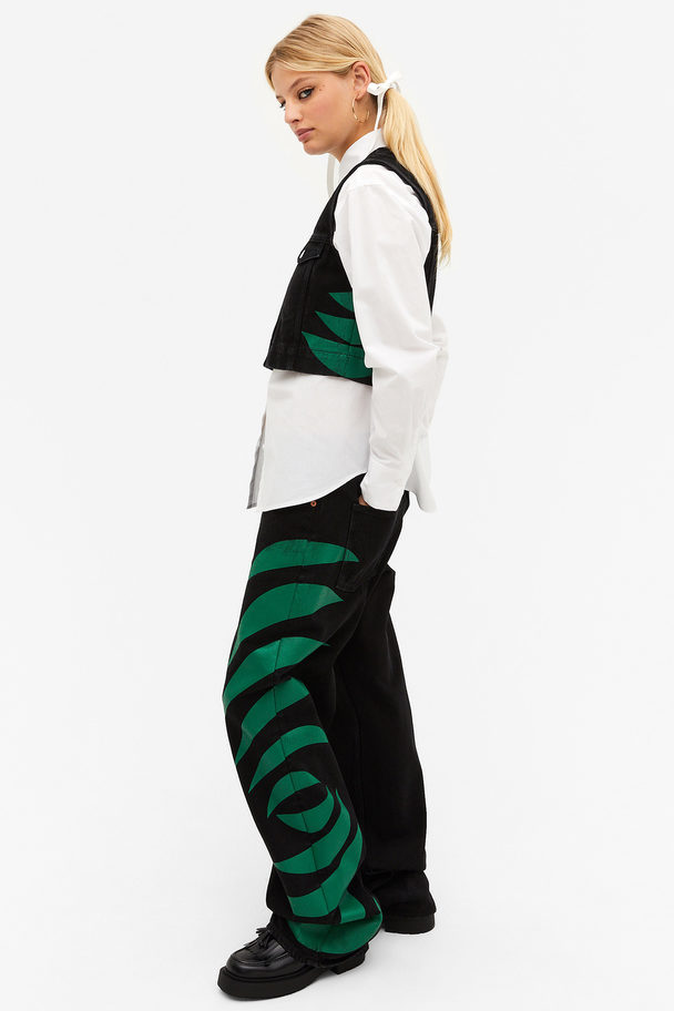 Monki Monki × Iggy Jeans Denim Vest Green Spikes
