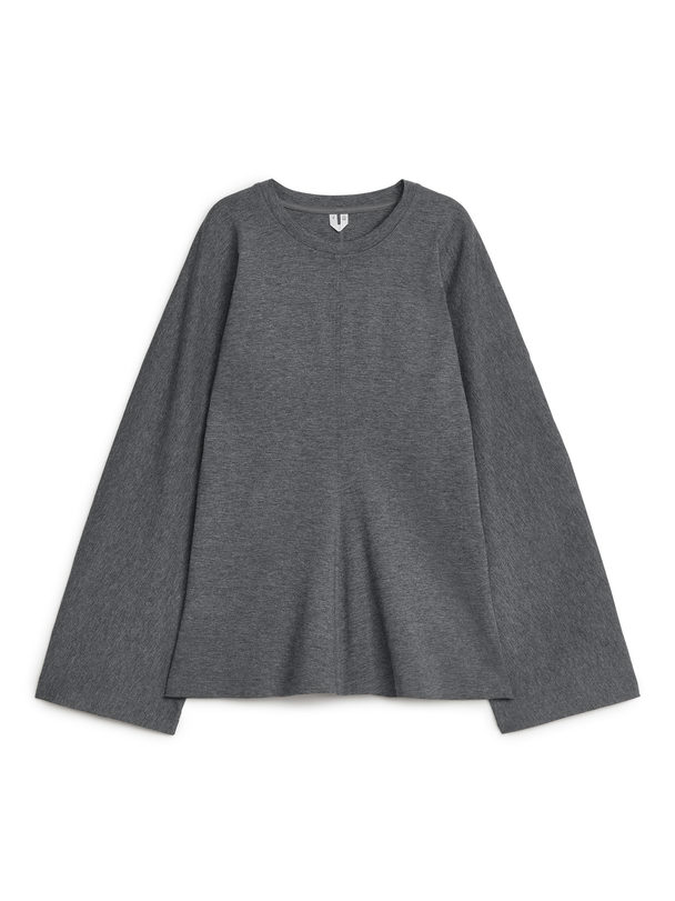 ARKET Sweatshirt aus Merinowolle mit Sanduhr-Silhouette Grau