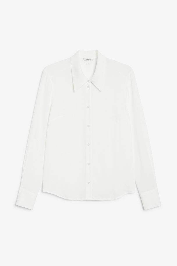 Monki Weißes Hemd mit Knopfleiste Weiß