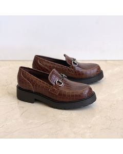 Cleo Burgundy Leather Loafer For Woman