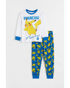 Bedruckter Pyjama Knallblau/Pokémon