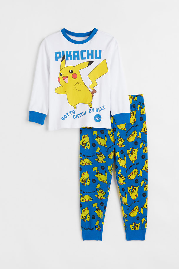 H&M Bedruckter Pyjama Knallblau/Pokémon