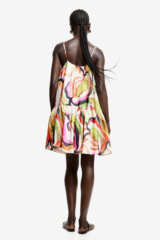 H&M A-linejurk Roomwit/dessin