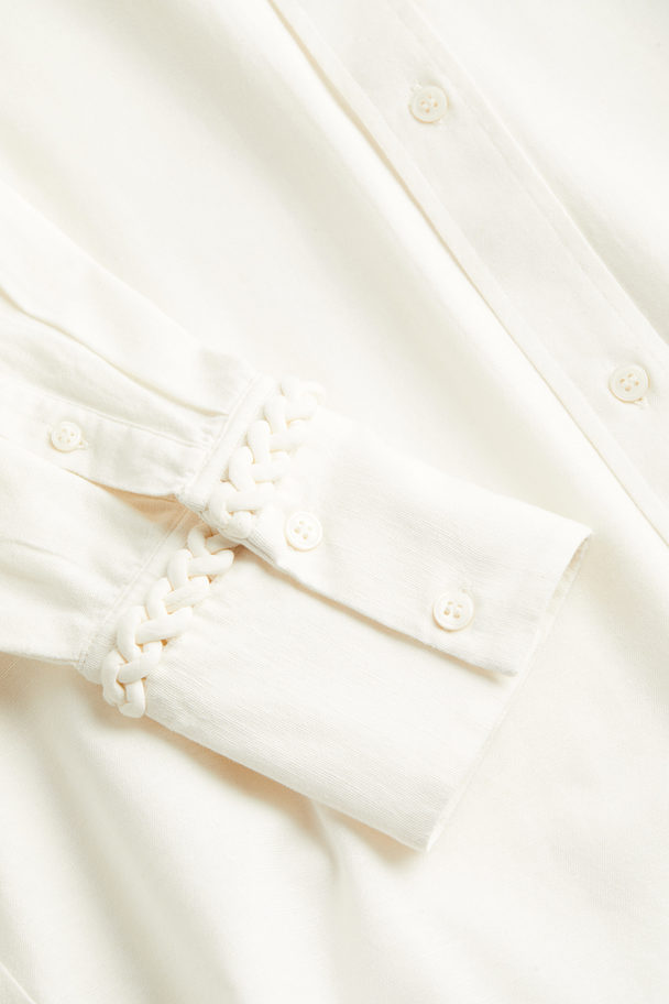 H&M Linen-blend Shirt Cream