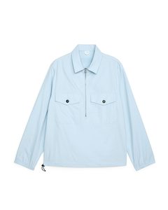 Technical Half-zip Overshirt Light Blue