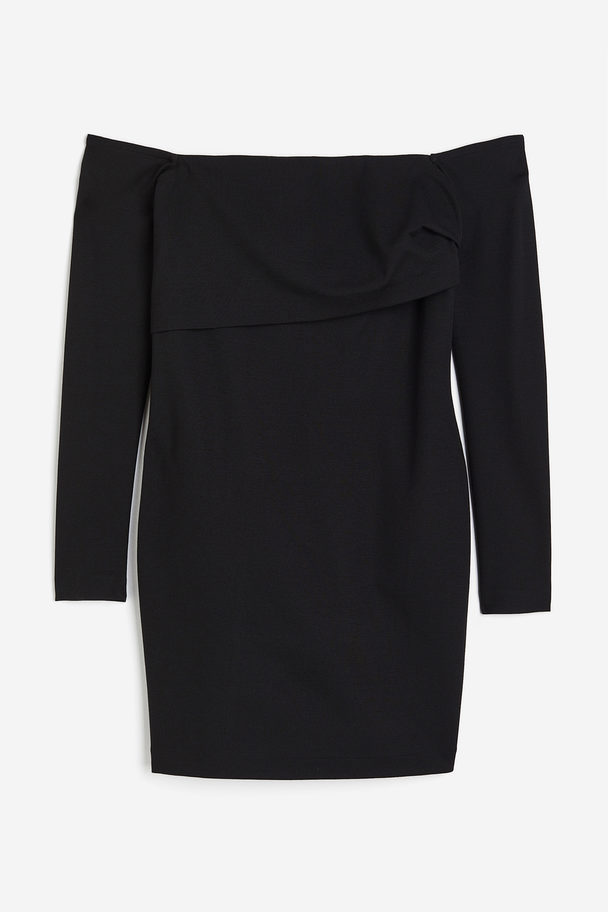 H&M Off Shoulder-kjole Sort
