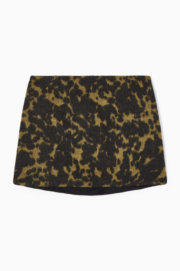COS Wool-jacquard Mini Skirt Brown / Tortoiseshell