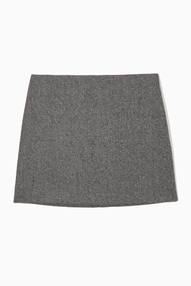 COS Wool-jacquard Mini Skirt Black / White