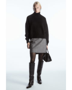 Wool-jacquard Mini Skirt Black / White