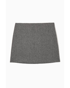 Wool-jacquard Mini Skirt Black / White