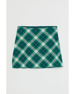 A-line Skirt Green/checked