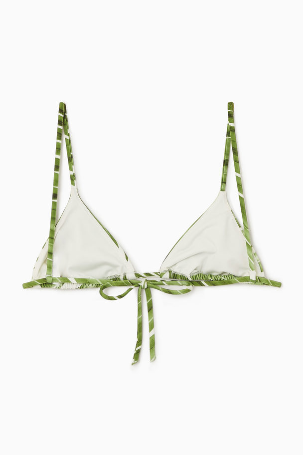 COS Triangle Bikini Top White / Green