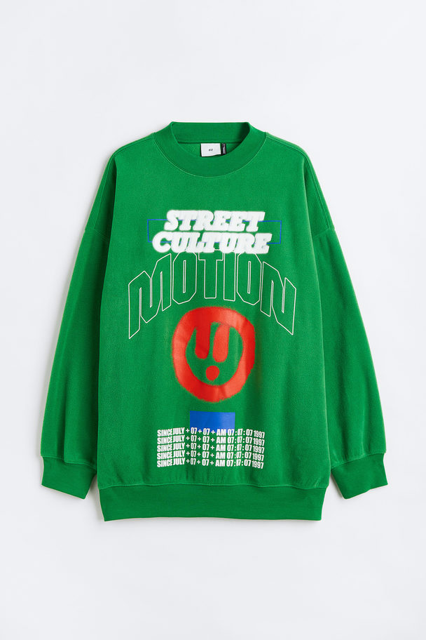 H&M Sweatshirt Thermolite® Oversized Fit Grön
