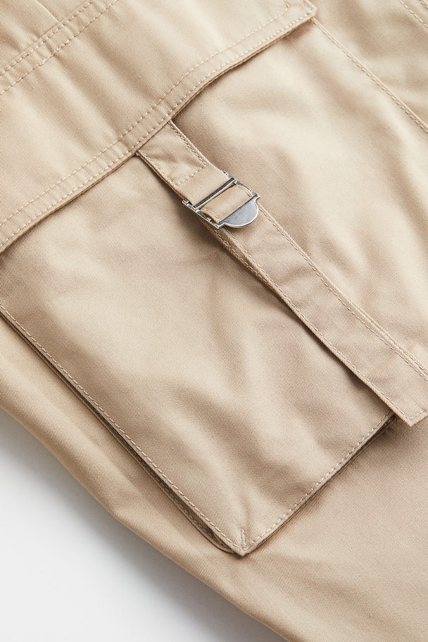 H&M Wide Cargo Trousers Beige