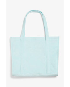 Turquoise Towelling Tote Bag Light Turquoise