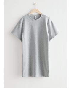 Locker geschnittenes T-Shirt-Minikleid Graumeliert