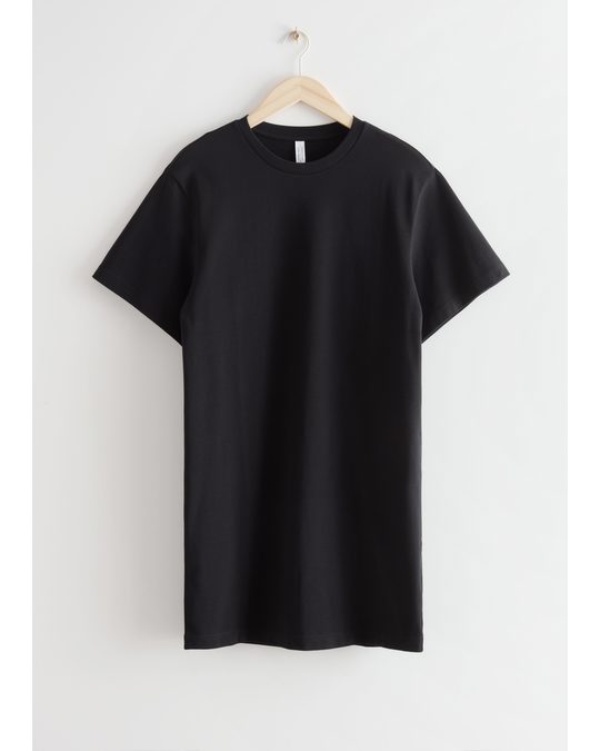 & Other Stories Relaxed T-shirt Mini Dress Black