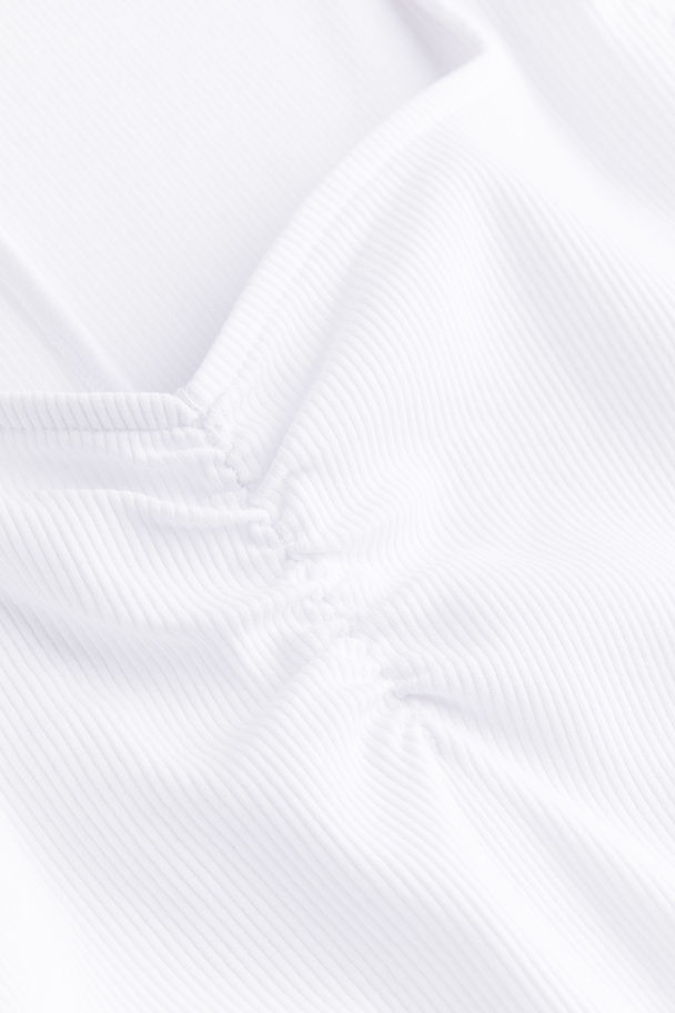 H&M Cap-sleeved Jersey Dress White