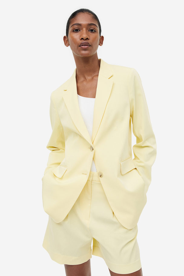 H&M Single-breasted Blazer Light Yellow