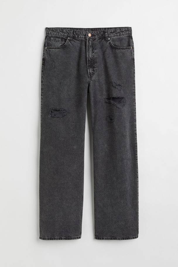 H&M H&m+ Wide High Jeans Dark Grey